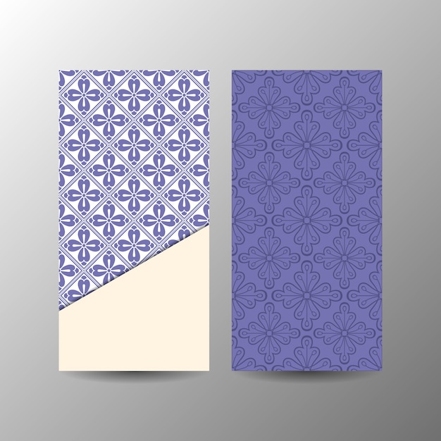 Vector plantilla de banner floral azul vertical