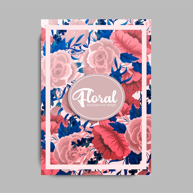 Plantilla de banner con fondo floral