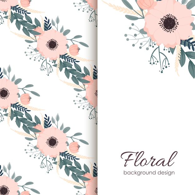 Vector plantilla de banner con fondo floral