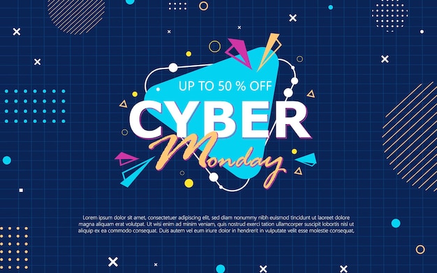 Vector plantilla de banner de fondo de venta de cyber monday