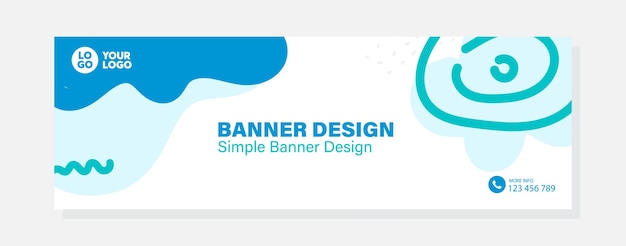 Plantilla de banner con forma de moda azul ilustración vectorial