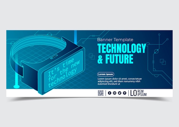 plantilla de banner de las gafas inteligentes 3
