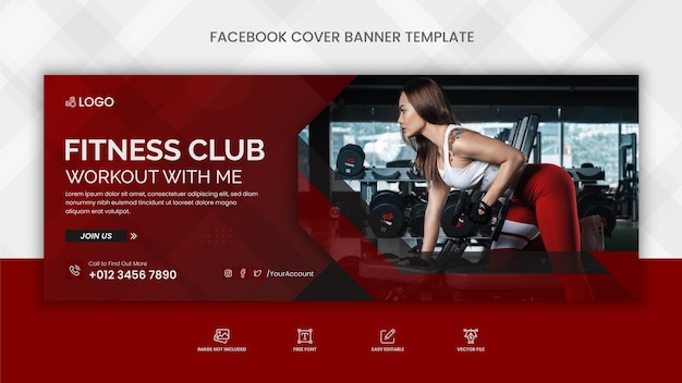 Vector plantilla de banner de gimnasio fitness