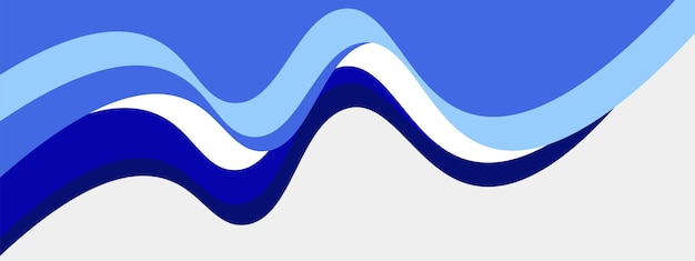 Vector plantilla de banner de gradiente azul abstracto con formas de curva de fondo dinámicas busines azules del cielo modernos