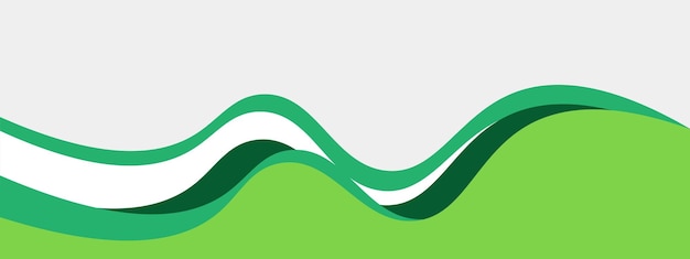 plantilla de banner de gradiente verde oscuro abstracto con formas de curva de fondo dinámicas gris claro moderno