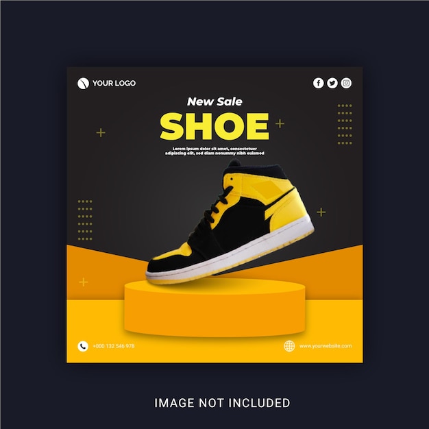 Vector plantilla de banner de instagram de publicación de redes sociales de zapatos de nueva venta