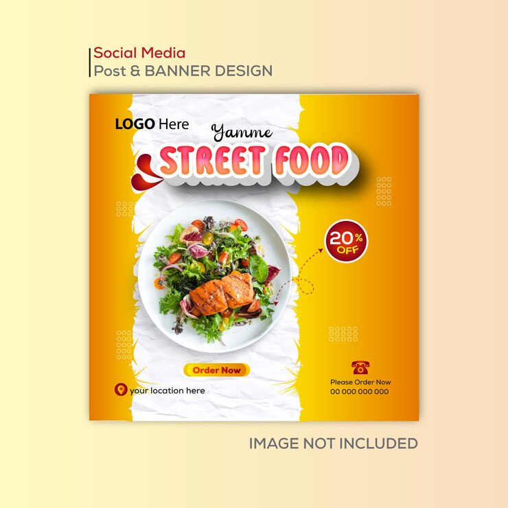 Plantilla de banner de Instagram para las redes sociales de alimentos