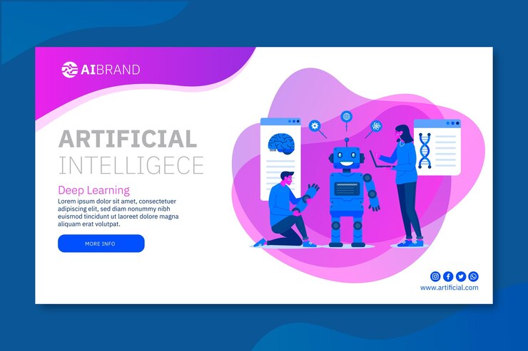 Vector plantilla de banner de inteligencia artificial