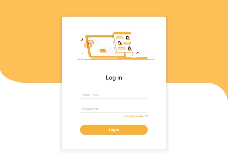 Vector plantilla de banner de interfaz de usuario de inicio de sesión para web