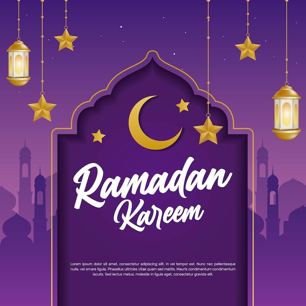Plantilla de banner islámico de ramadan kareem