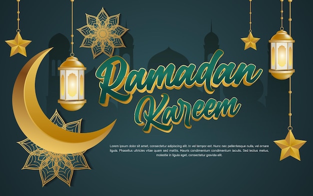 Plantilla de banner islámico de Ramadán Kareem