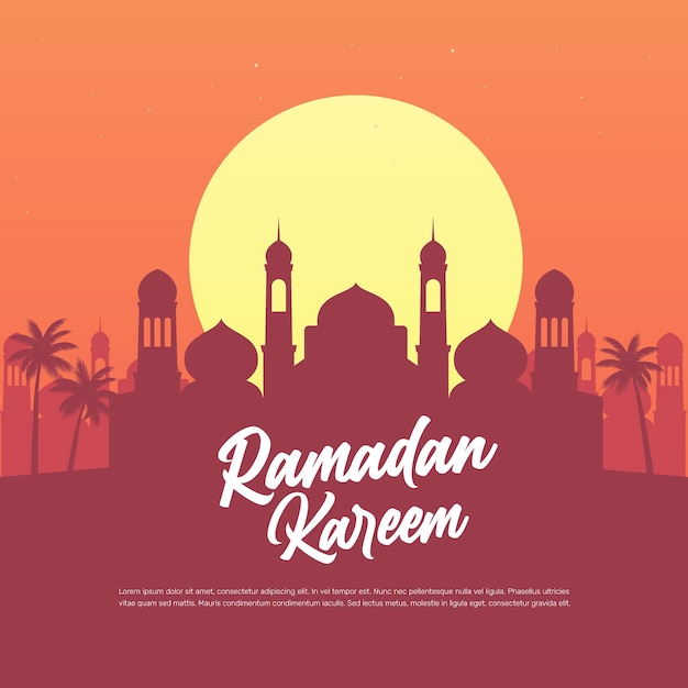Plantilla de banner islámico de ramadan kareem