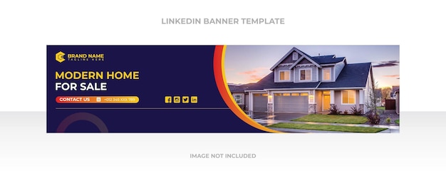 Plantilla de banner de linkedin para agencia inmobiliaria vector premium