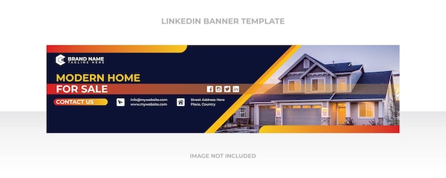 Plantilla de banner de linkedin para agencia inmobiliaria Vector Premium