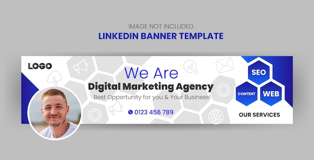 Plantilla de banner de linkedin de agencia de marketing digital