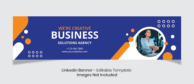 Plantilla de banner de Linkedin de la agencia de soluciones empresariales