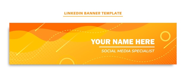 Plantilla de banner de linkedin naranja simple