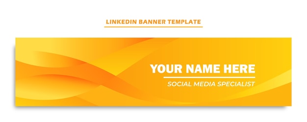 Plantilla de banner de linkedin simple con degradado naranja