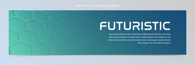 Vector plantilla de banner de linkedin de tecnología abstracta moderna