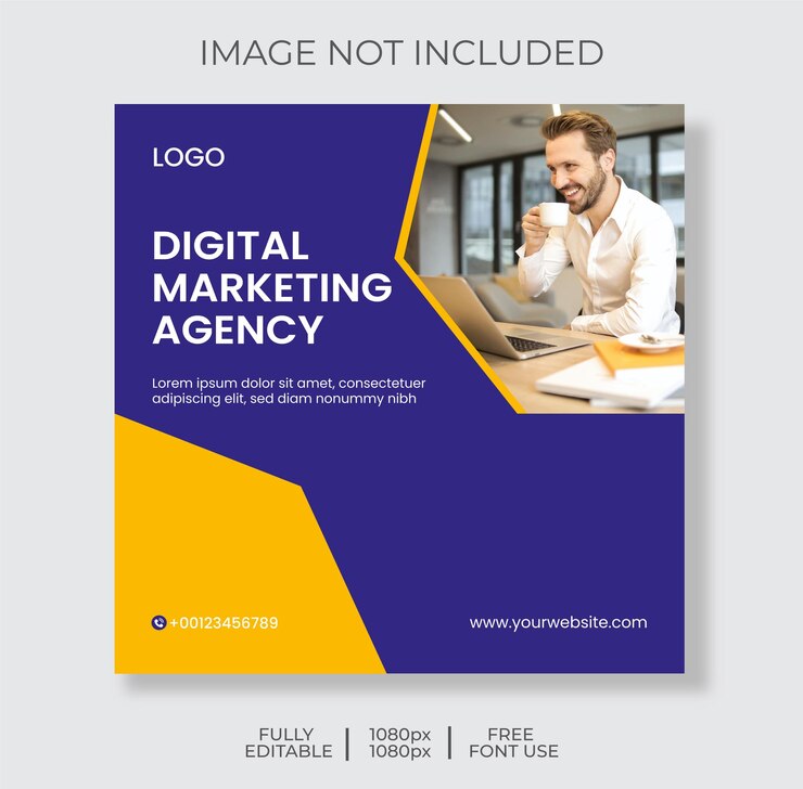 Plantilla de banner de marketing digital