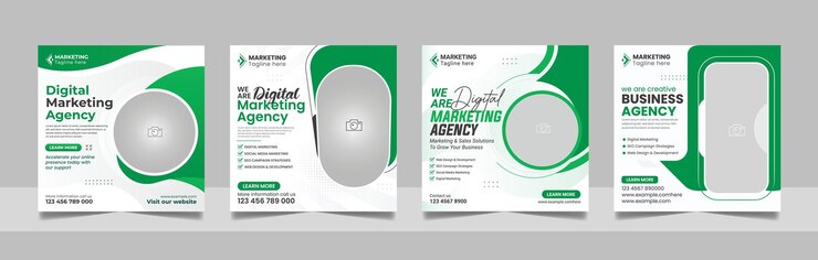 Plantilla de banner de medios sociales de agencia de marketing digital