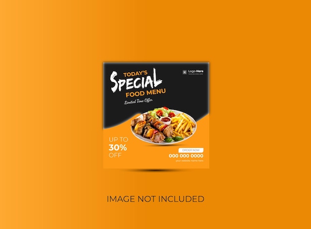 plantilla de banner de medios sociales para menús y restaurantes