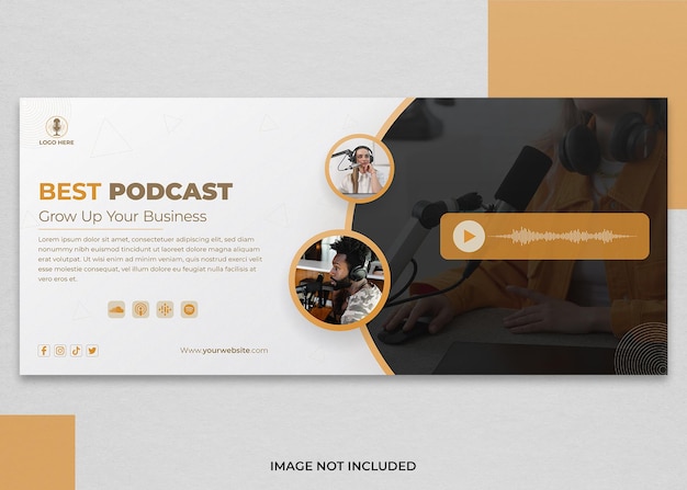 Plantilla de banner moderno de podcast