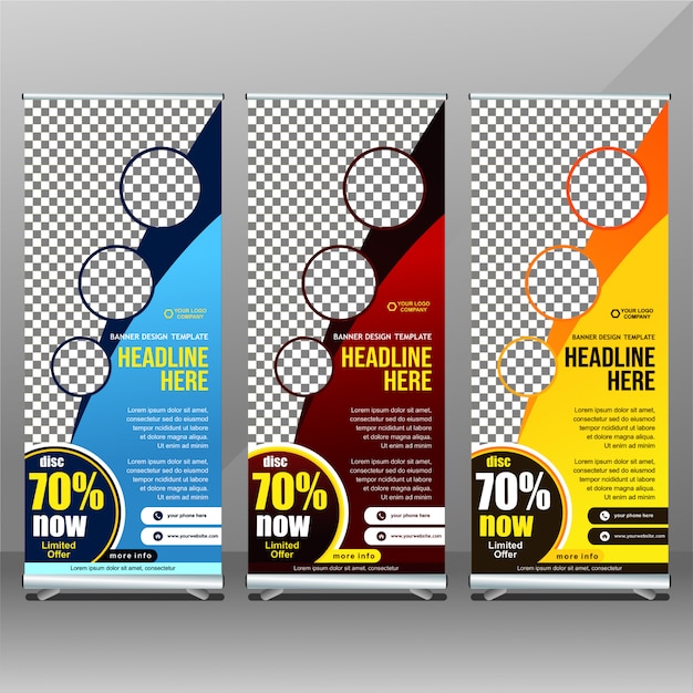 Vector plantilla de banner moderno rollup