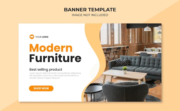 Plantilla de banner de muebles para el hogar moderno