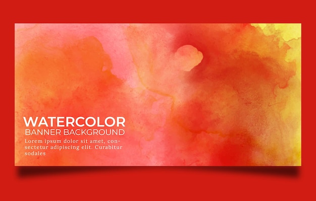 Plantilla de banner naranja rojo watertcolor