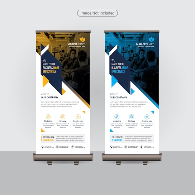 Plantilla de banner de negocios en conjunto de standee