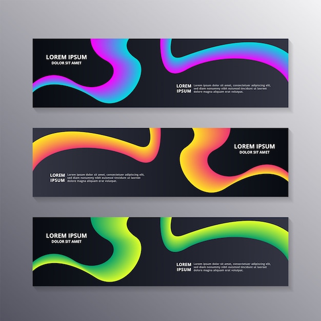 Plantilla de banner de negocios con olas