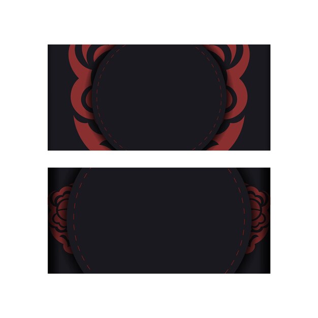 Plantilla de banner negro con adornos maoríes y lugar para su logotipo y texto. Plantilla para el fondo de diseño de impresión con patrones de lujo.