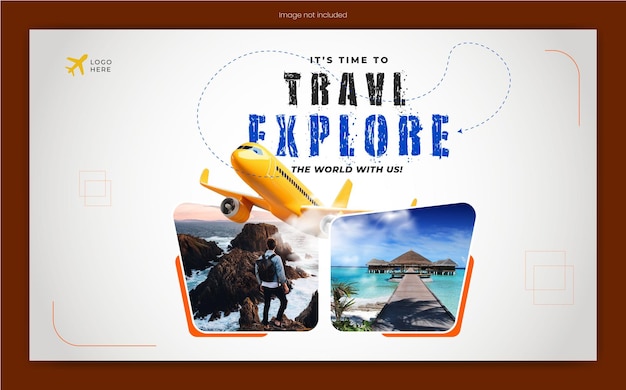 Plantilla de banner o miniatura para la web de viajes y turismo