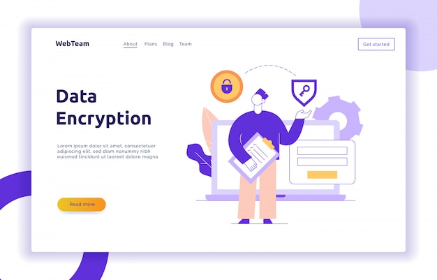 Plantilla de banner online vector cifrado de datos web