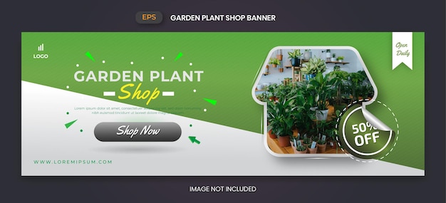 Plantilla de banner de plant shop