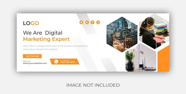 Plantilla de banner de portada de facebook de agencia de marketing empresarial