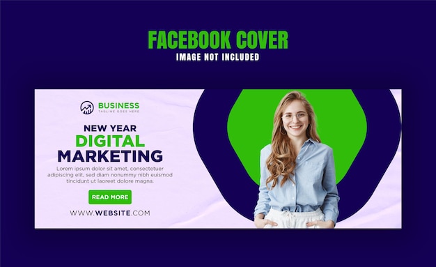 Vector plantilla de banner de portada de facebook de año nuevo