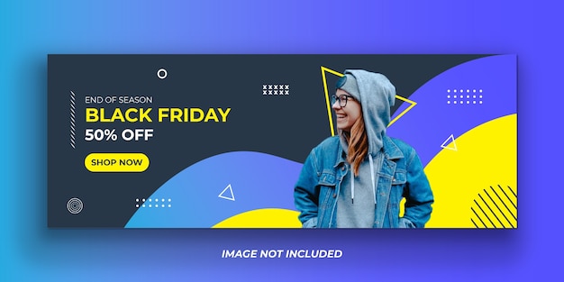 Plantilla de banner de portada de facebook de black friday fashion