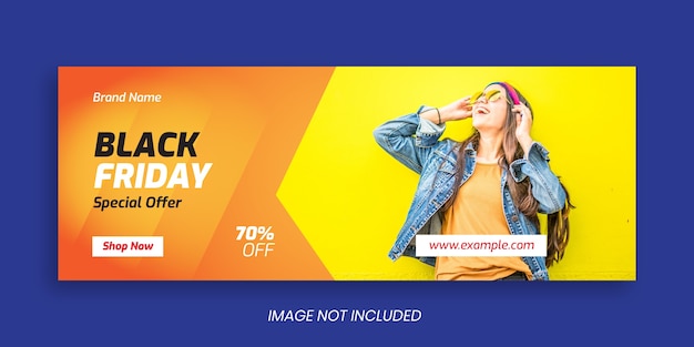 Vector plantilla de banner de portada de facebook de black friday