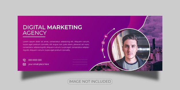 Vector plantilla de banner de portada de facebook de marketing digital profesional