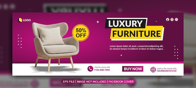 plantilla de banner de portada de facebook de muebles