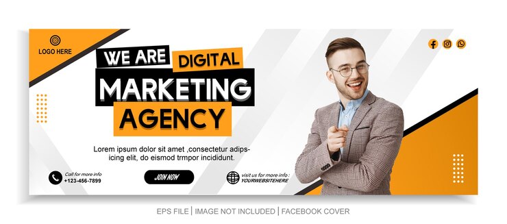 Vector plantilla de banner de portada de facebook de negocios