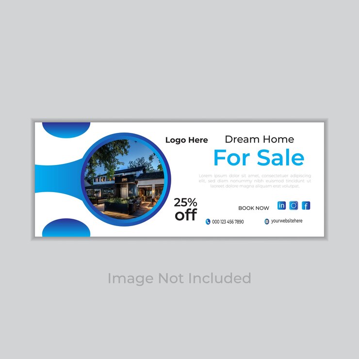 Plantilla de banner de portada de Facebook de propiedad de casa inmobiliaria