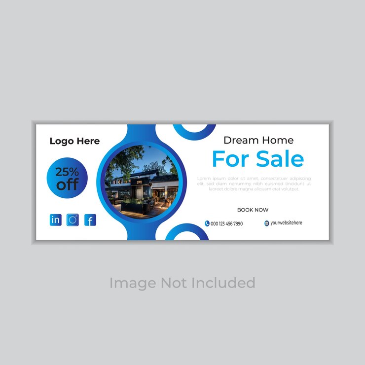 Plantilla de banner de portada de Facebook de propiedad de casa inmobiliaria