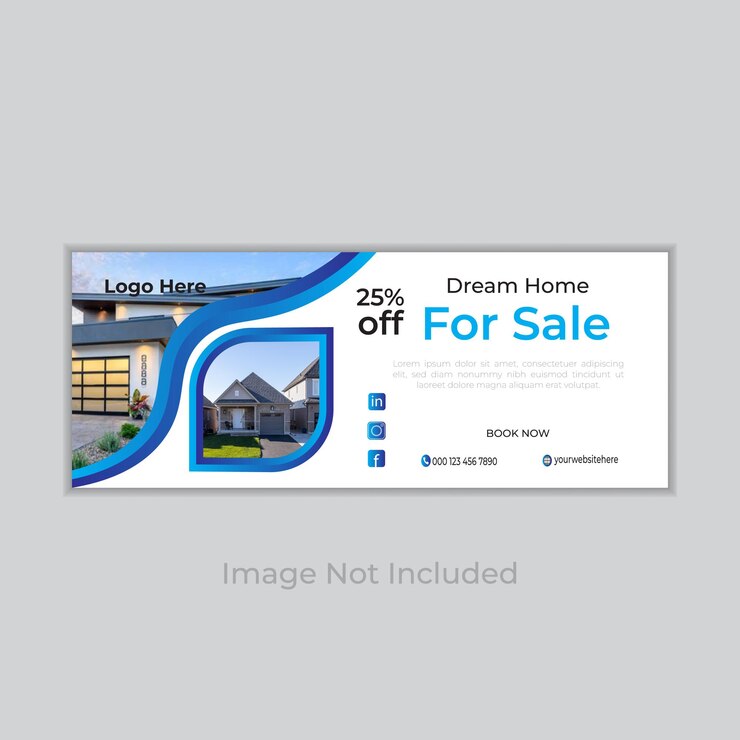 Plantilla de banner de portada de Facebook de propiedad de casa inmobiliaria