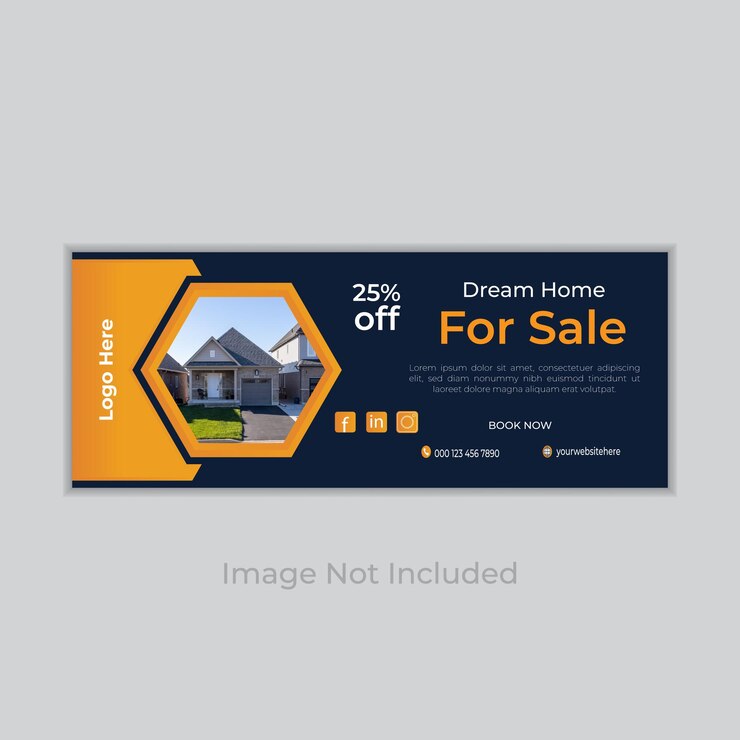 Plantilla de banner de portada de Facebook de propiedad de casa inmobiliaria