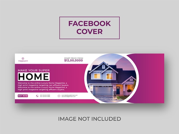 Plantilla de banner de portada de facebook de propiedad de casa inmobiliaria