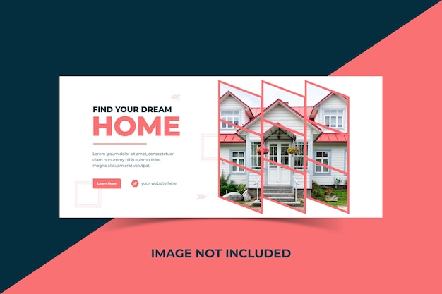 Plantilla de banner de portada de facebook de propiedad de casa inmobiliaria