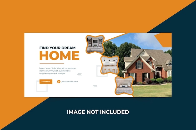 Plantilla de banner de portada de facebook de propiedad de casa inmobiliaria